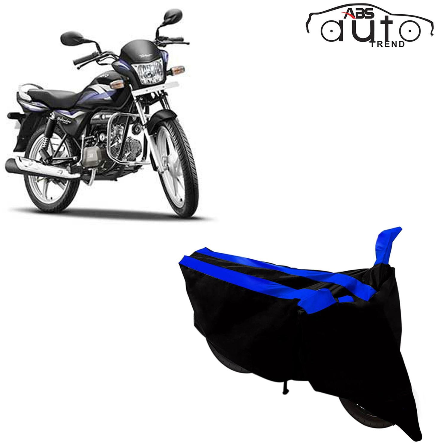 

ABS AUTO TREND Two-Wheeler Body Cover for Hero Splendor Pro ( 2 Strip Black and Blue )