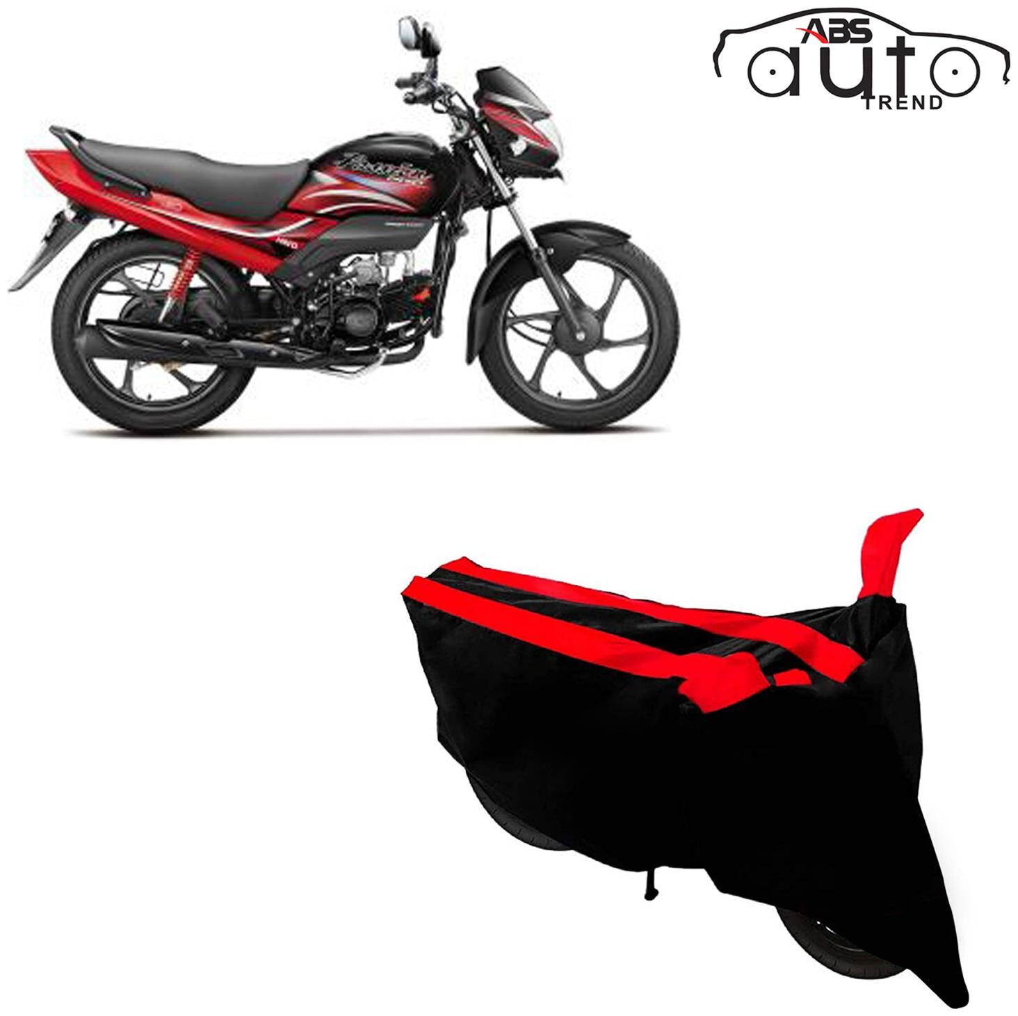 

ABS AUTO TREND Two-Wheeler Body Cover for Hero Passion Pro ( Black and Red )