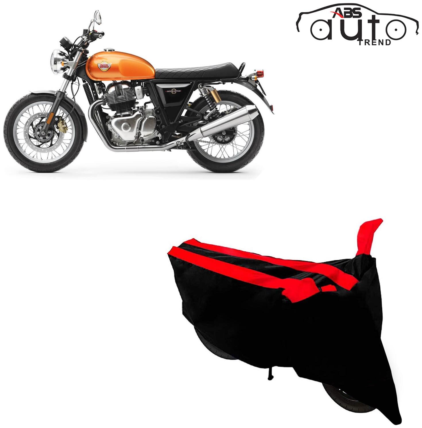 

ABS AUTO TREND Two-Wheeler Body Cover for Royal Enfield Interceptor 650 ( Black and Red )