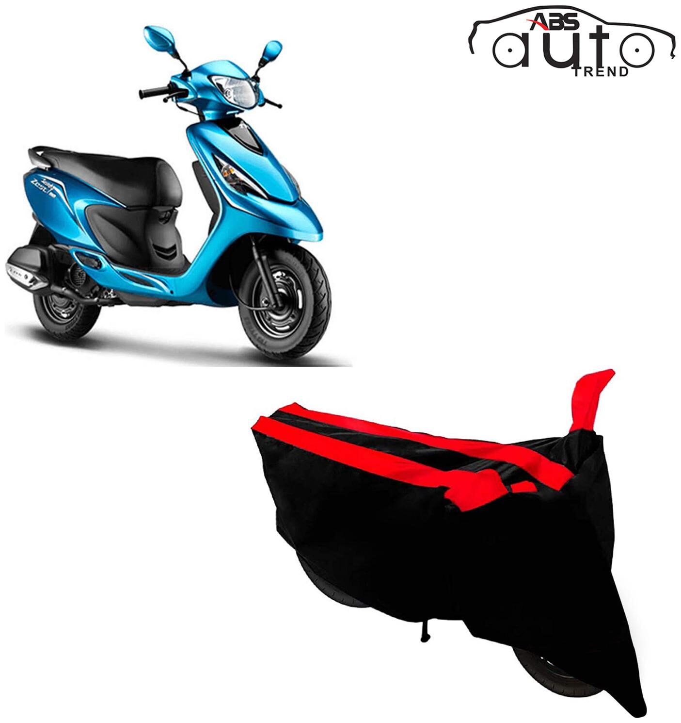 

ABS AUTO TREND Two-Wheeler Body Cover for Tvs Scooty Zest ( Black and Red )