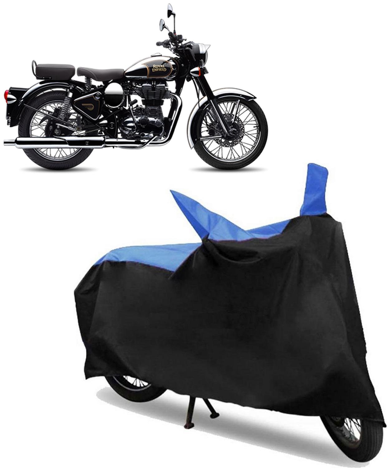 

ABS AUTO TREND Jungle Print Bike Body Cover For Royal Enfield Classic 500 ( Black Blue )
