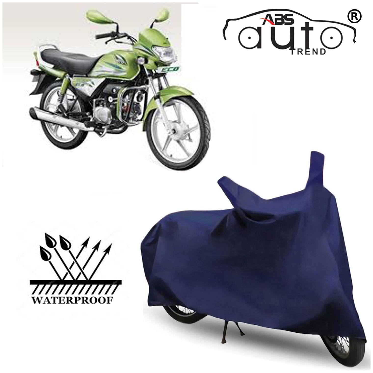 

ABS AUTO TREND Waterproof Two Wheeler Cover For Hero Delux Eco
