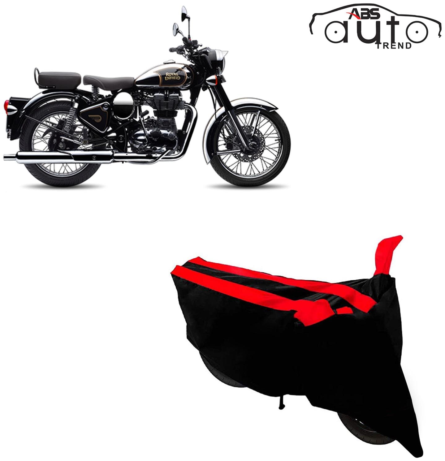 

ABS AUTO TREND Two-Wheeler Body Cover for Royal Enfield Classic 500 ( Black and Red )
