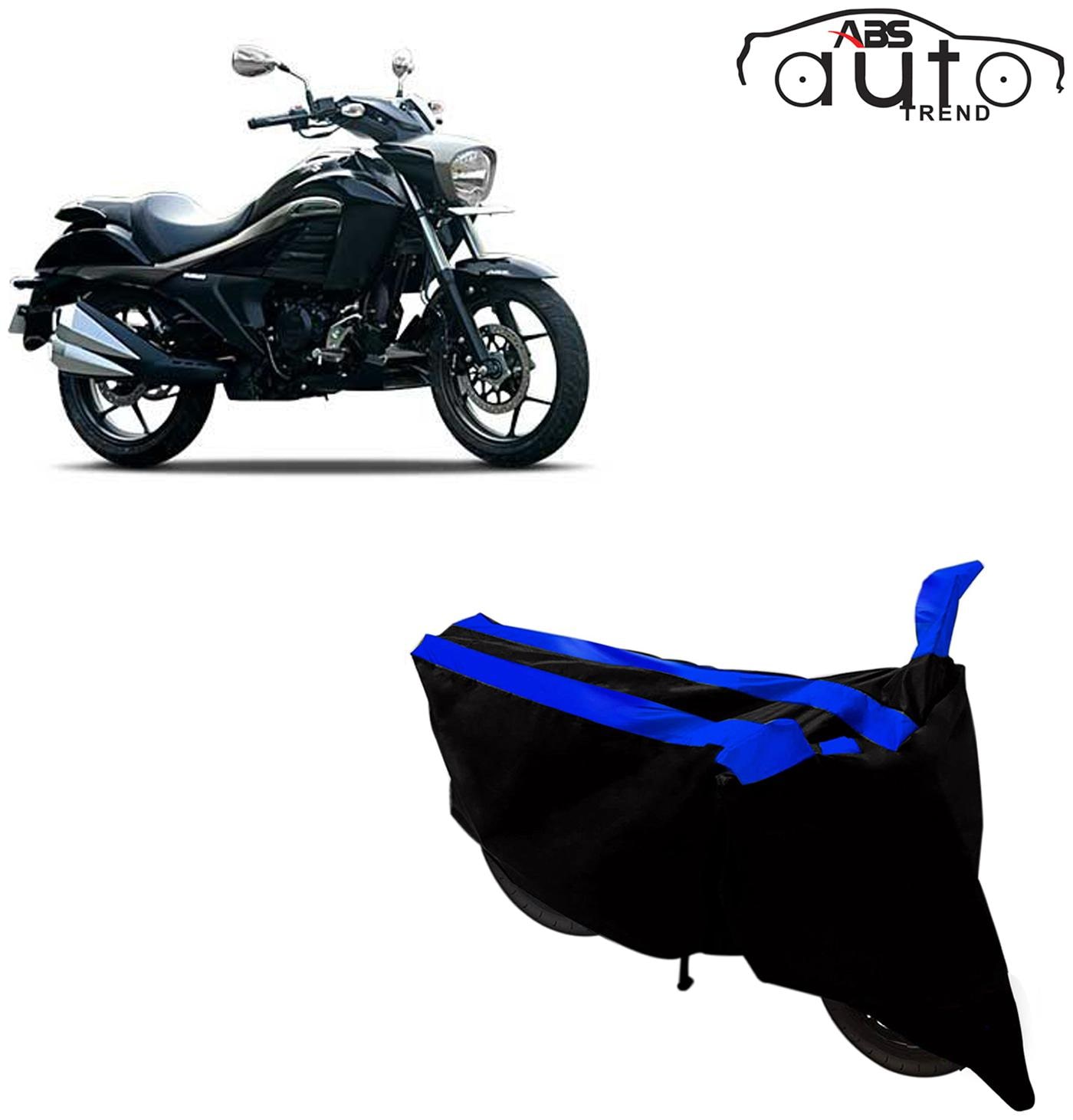 

ABS AUTO TREND Two-Wheeler Body Cover for Suzuki Intruder 150 ( 2 Strip Black and Blue )