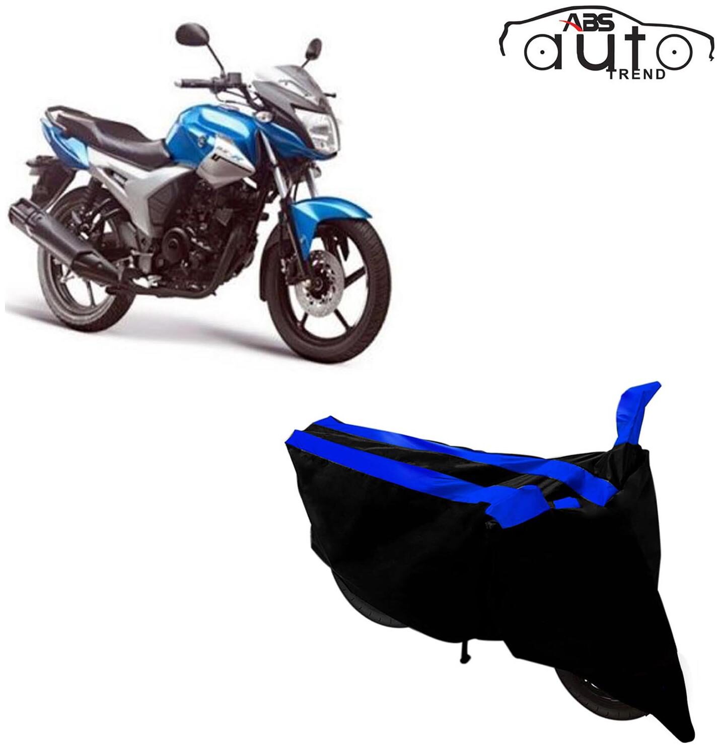 

ABS AUTO TREND Two-Wheeler Body Cover for Yamaha Sz-Rr ( 2 Strip Black and Blue )
