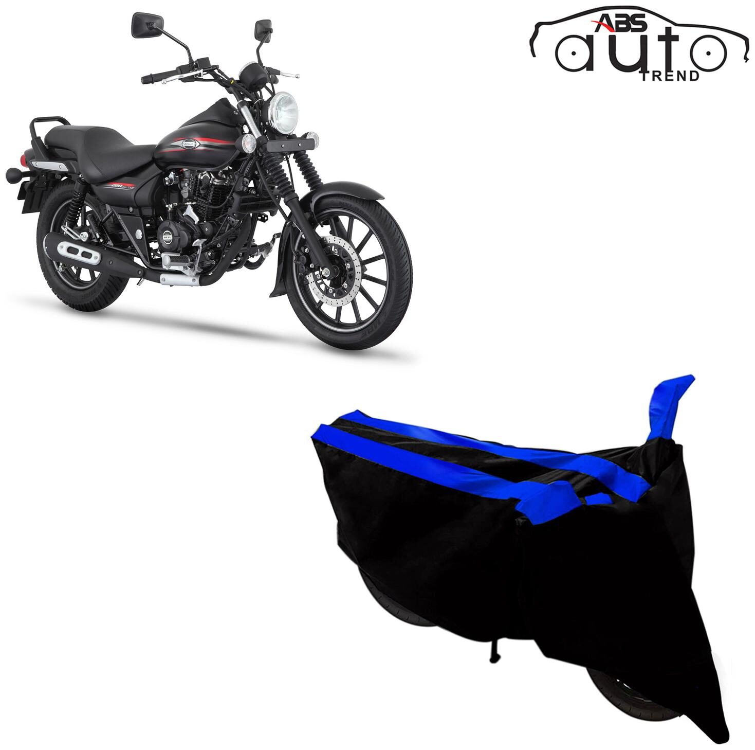 

ABS AUTO TREND Two-Wheeler Body Cover for Bajaj Avenger Stereet 220 ( 2 Strip Black and Blue )