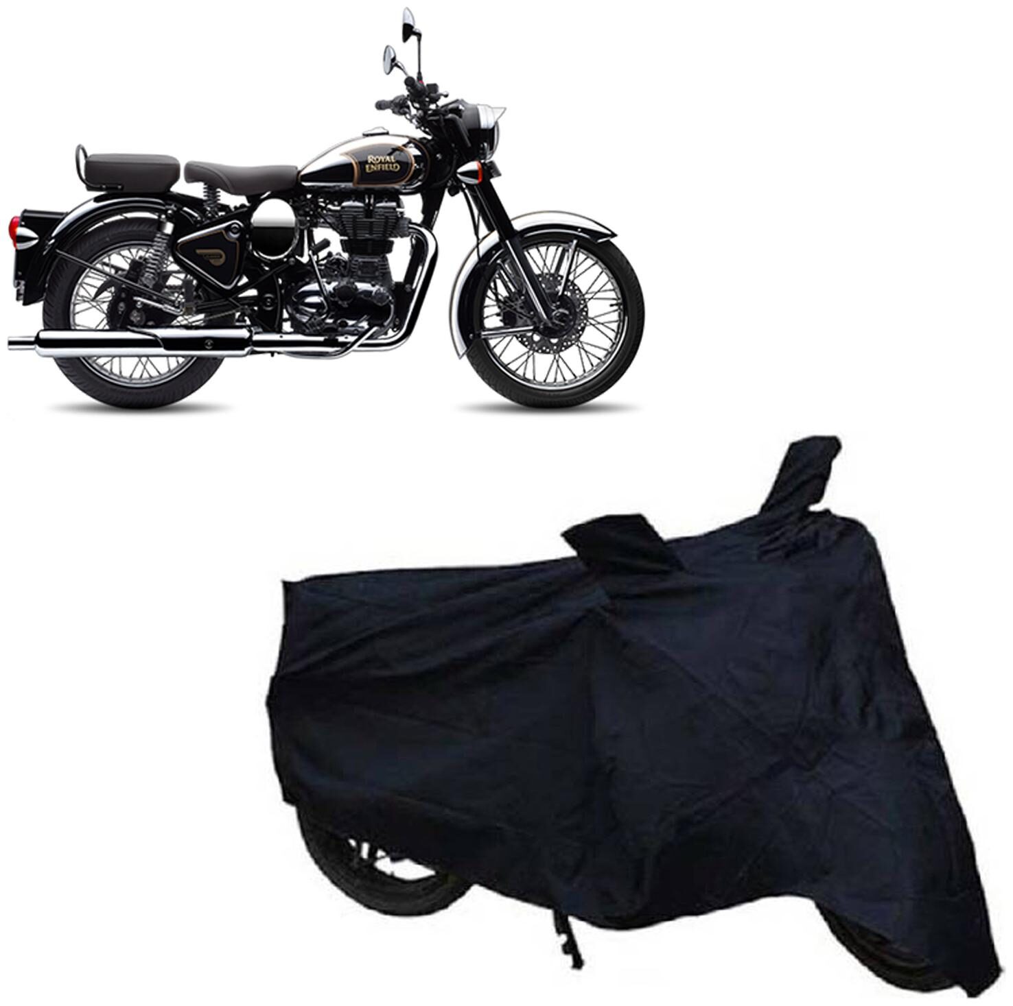 

ABS AUTO TREND Two Wheeler Body Cover For Royal Enfield Classic 500 (Black)