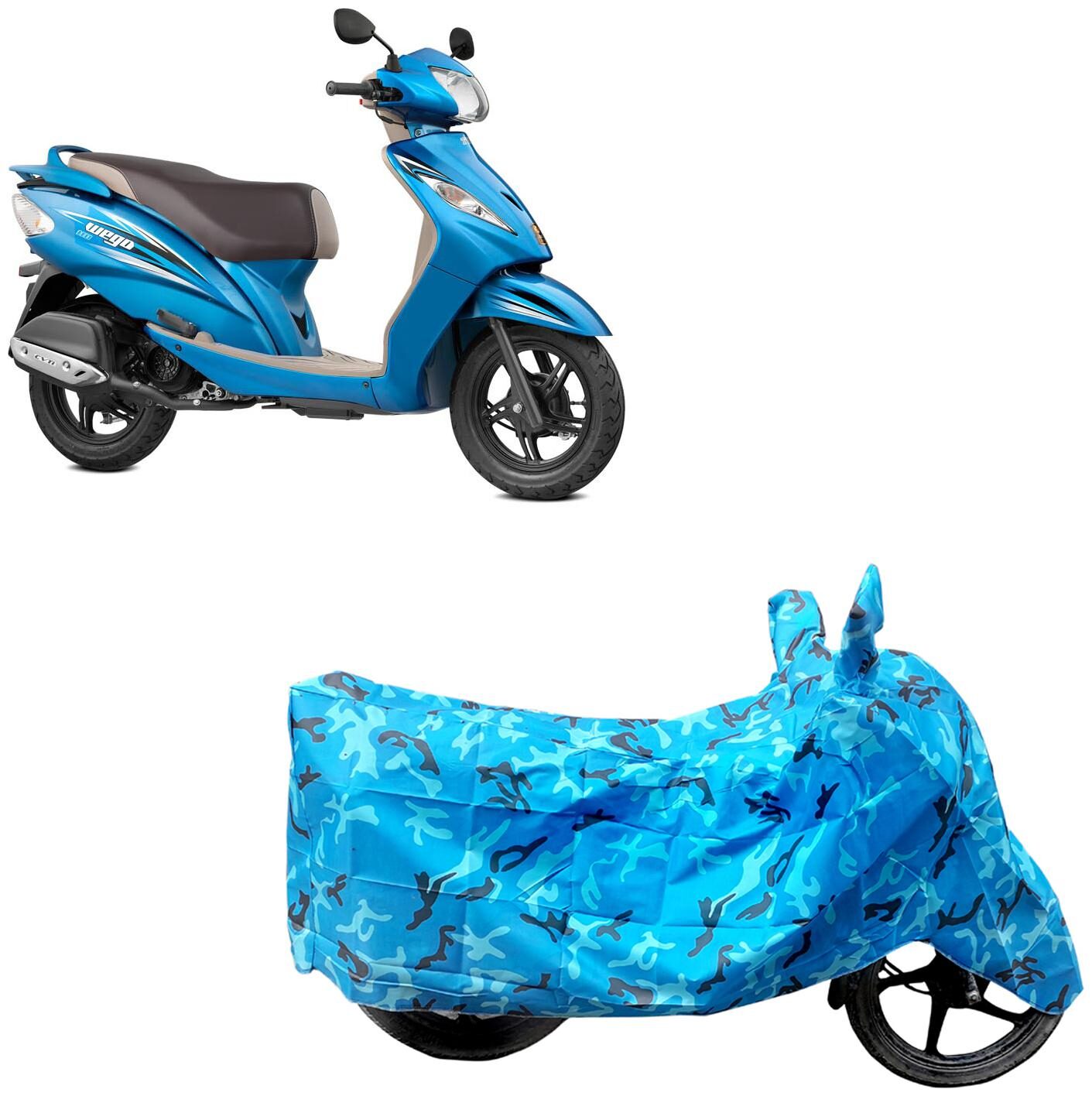 

ABS AUTO TREND Two Wheeler Body Cover For Tvs Wego Blue
