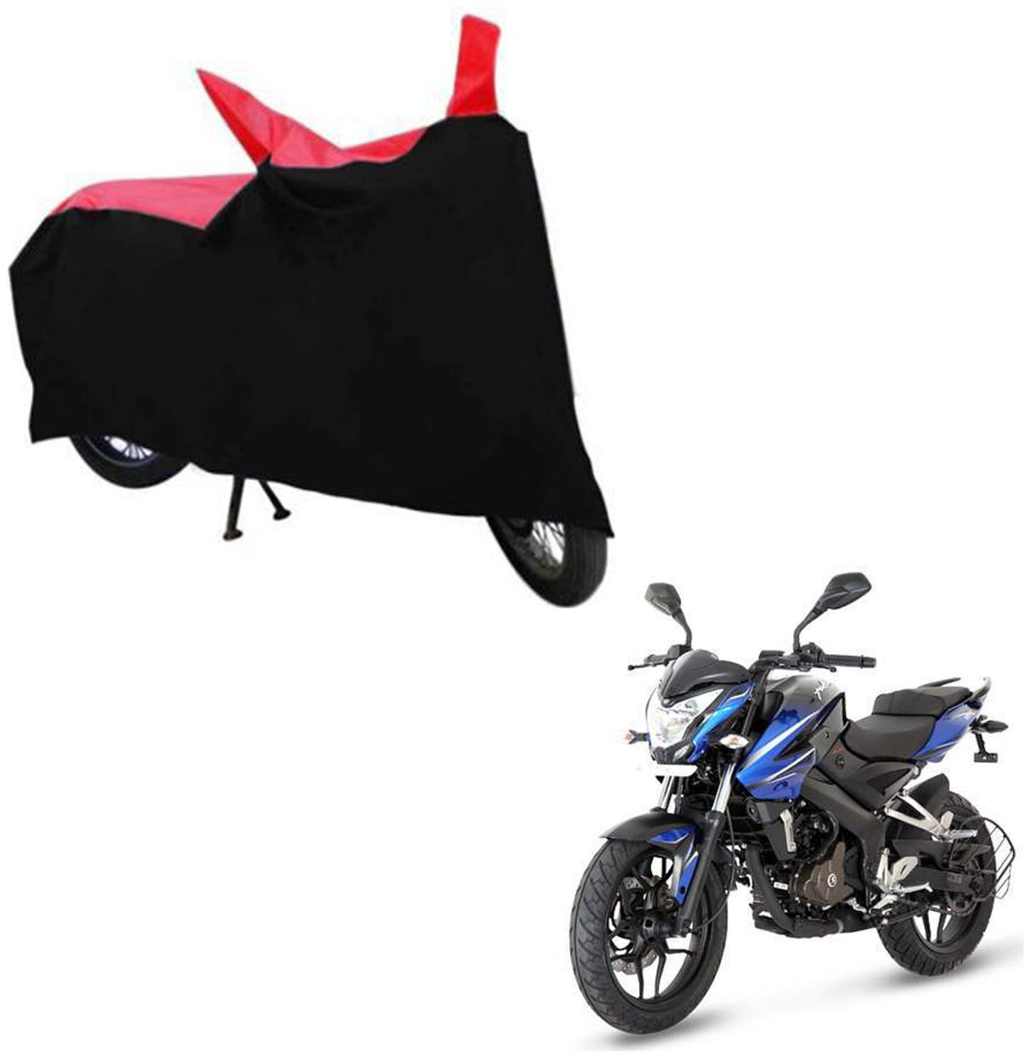 

ABS AUTO TREND TWO WHEELER BODY COVER FOR BAJAJ PULSAR NS 200 (Black and Red)