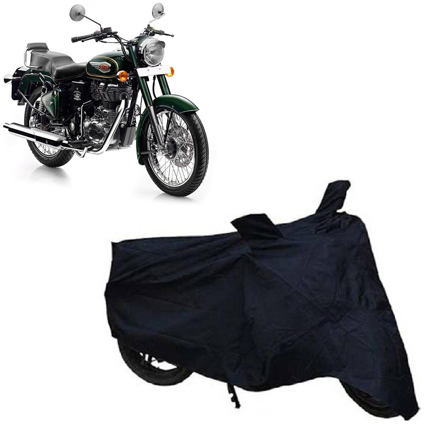

ABS AUTO TREND Waterproof Bike Body Cover For Royal Enfield Bullet 500 (Black)