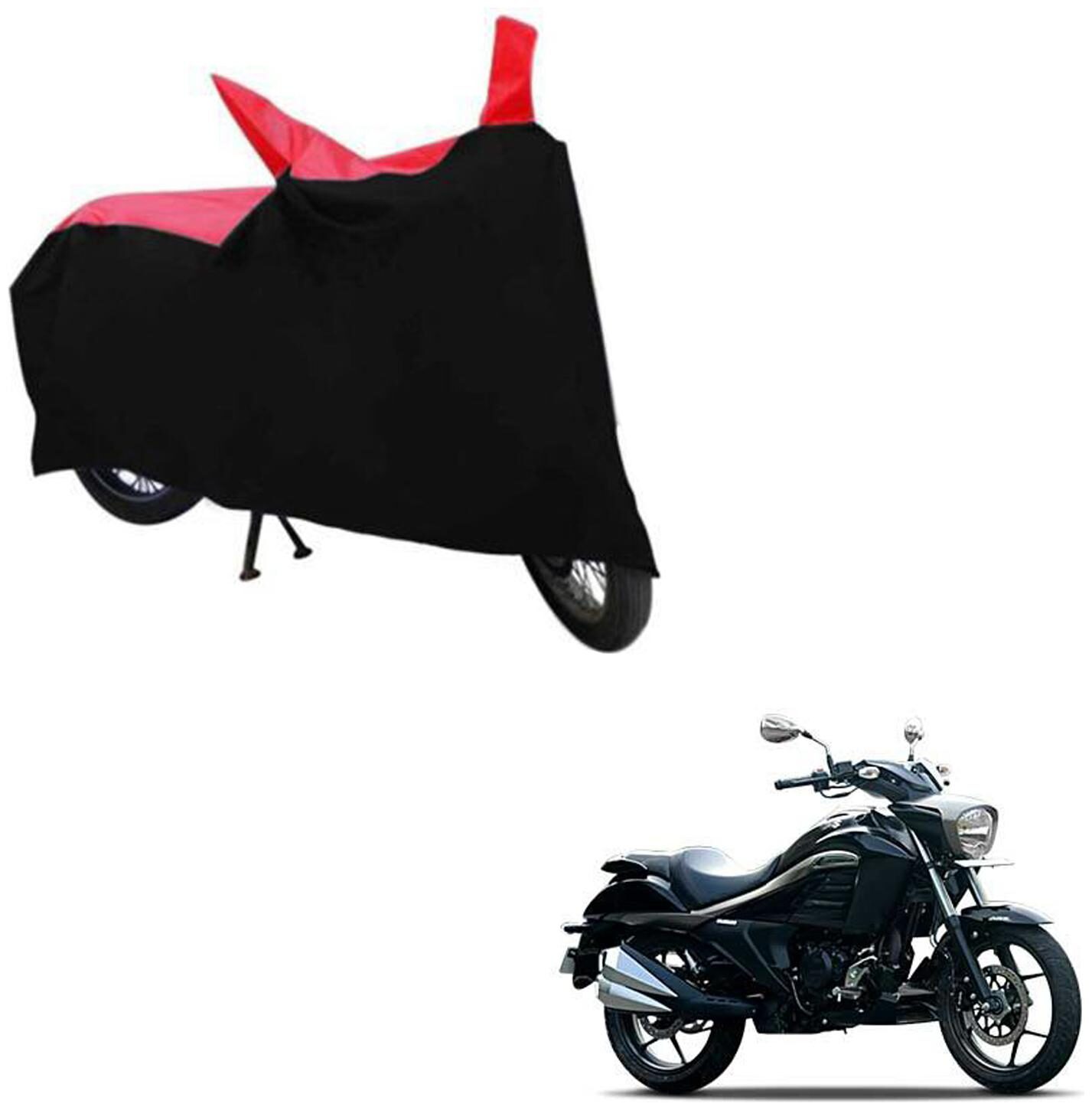 

ABS AUTO TREND TWO WHEELER BODY COVER FOR SUZUKI INTRUDER 150 (Black and Red)