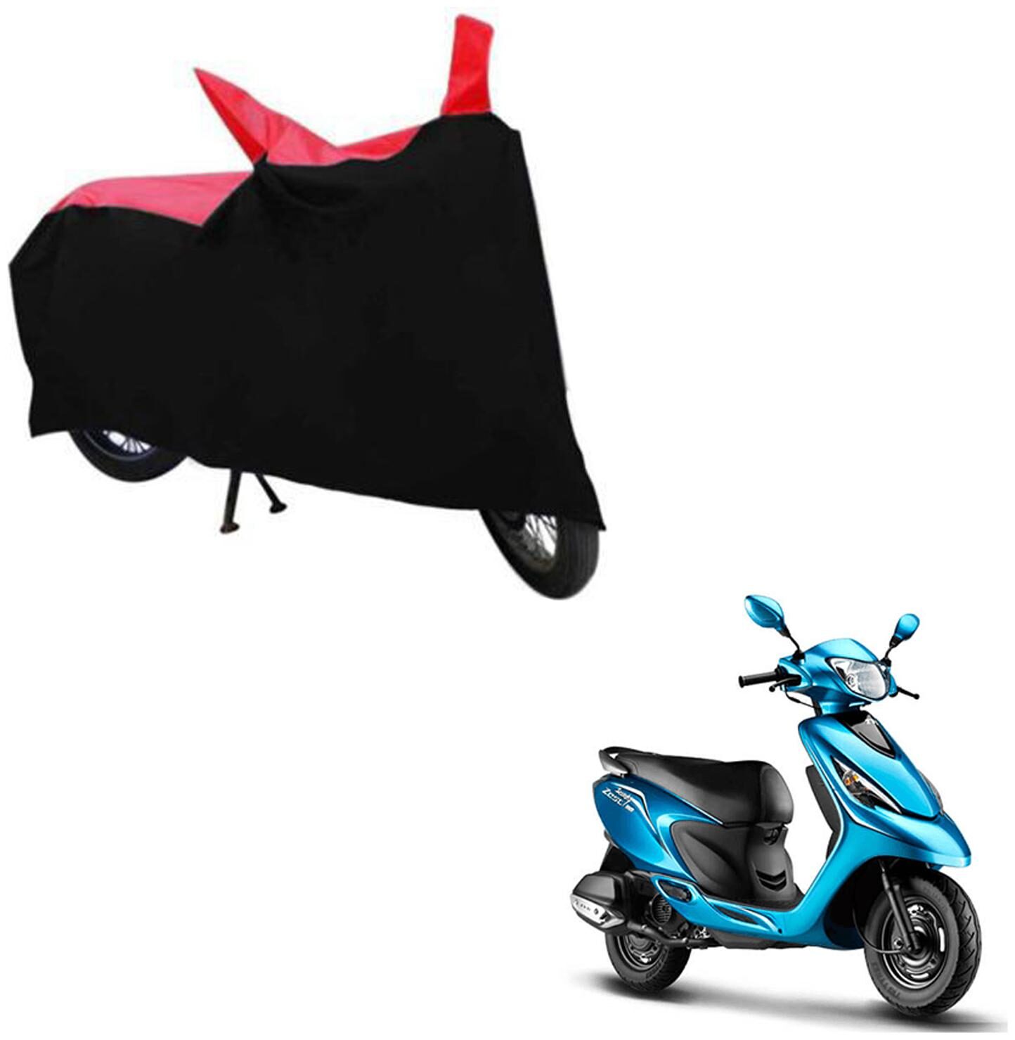 

ABS AUTO TREND TWO WHEELER BODY COVER FOR TVS SCOOTY ZEST (Black and Red)