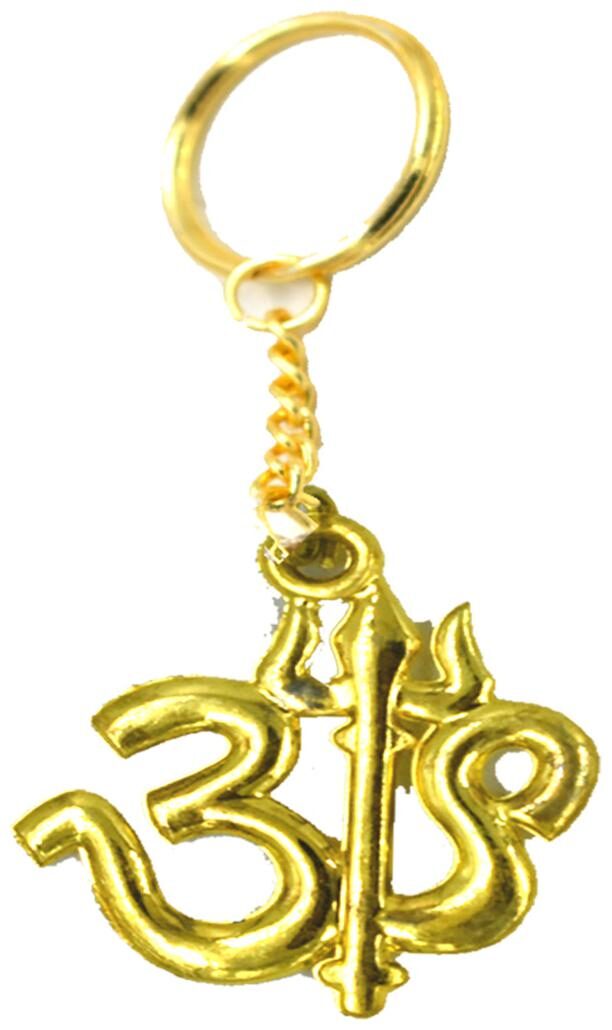 

AFH Om Trisula Golden Plated Decorative Key Chain