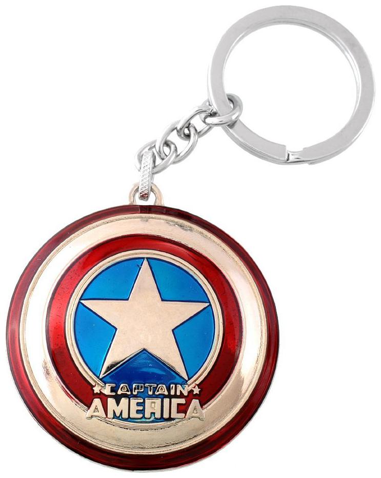 

Antic Comic Hero Captain America Shield Metal Keychain - Red