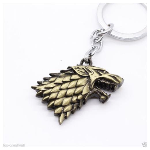 

Antic Game of Thrones House Stark Wolf Head Alloy Keychain ( Gold ) - Metal