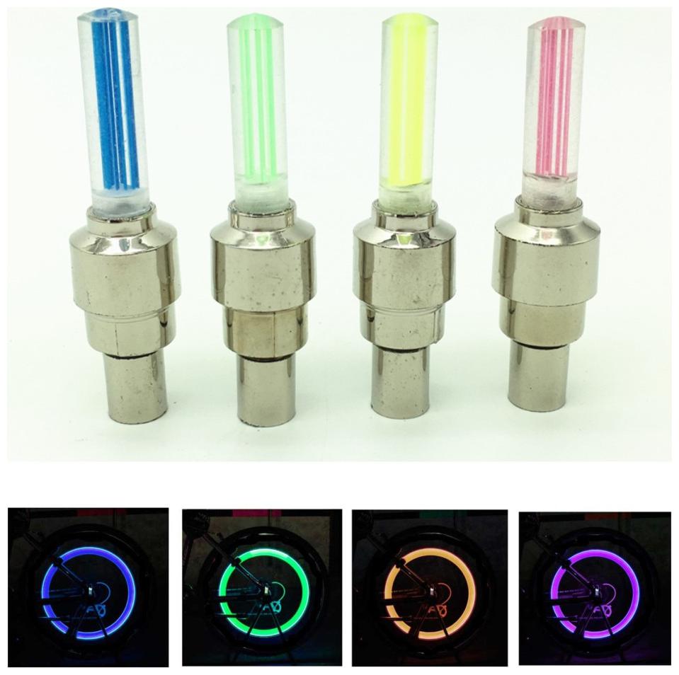 

Aryshaa Led Bike Light Wheel Spokes Lamp Bicycle Tyre Valve Caps Led Light Assorted Colours(Pack of 4)
