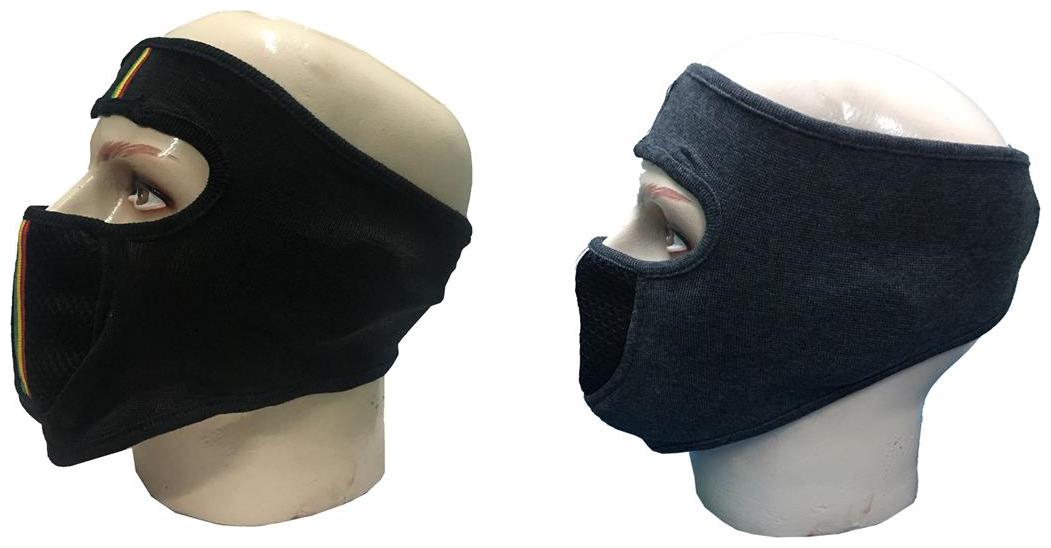 

Atyourdoor Black and Dark Grey Color Soft Cotton Biker Face Mask Mask with Velcro for Men Women(Pack of 2)