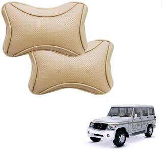 Buy Auto Addict Dotted Beige Neck Rest Cushion Pillow Set Of 2 Pc