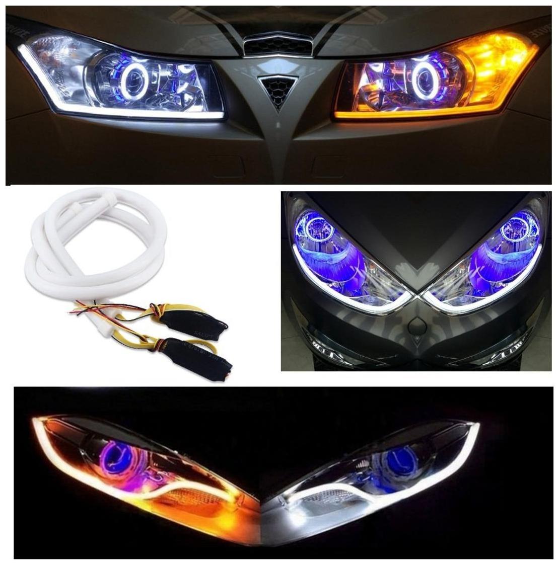 

AutoBizarre Audi Style Amber White Sequential Flow Strip LED DRL Day Time Running Lights For All Cars