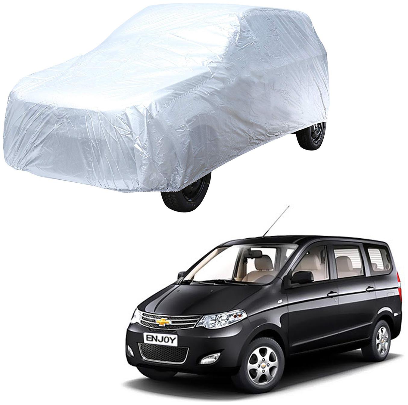 

AutoRetail Chevrolet ENJOY Silver Matty Car Body Cover for 2013 Model (Triple Stiched without Mirror Pocket)