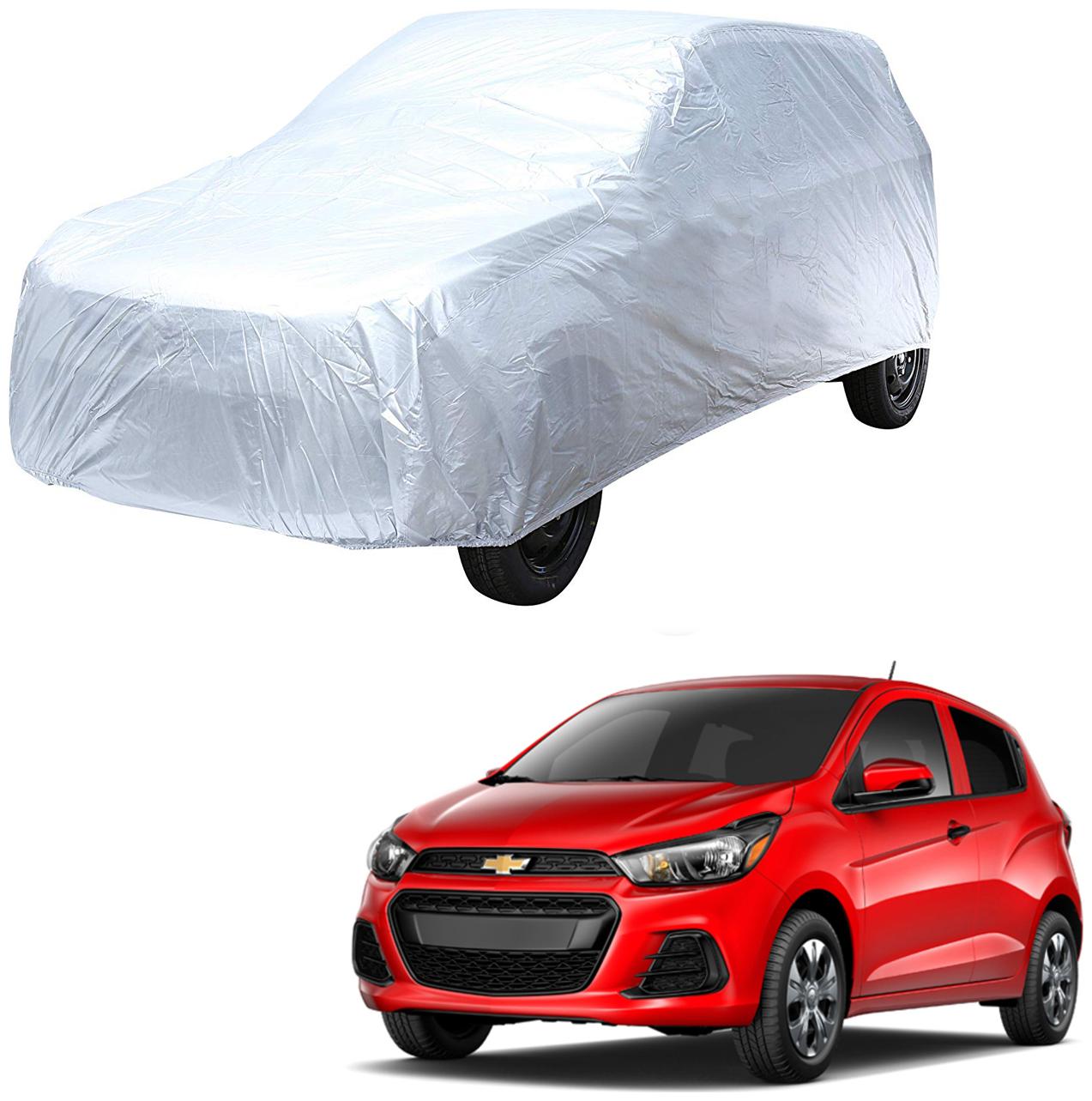 

AutoRetail Chevrolet Spark Silver Matty Car Body Cover For 2017 Model (Triple Stiched without Mirror Pocket)