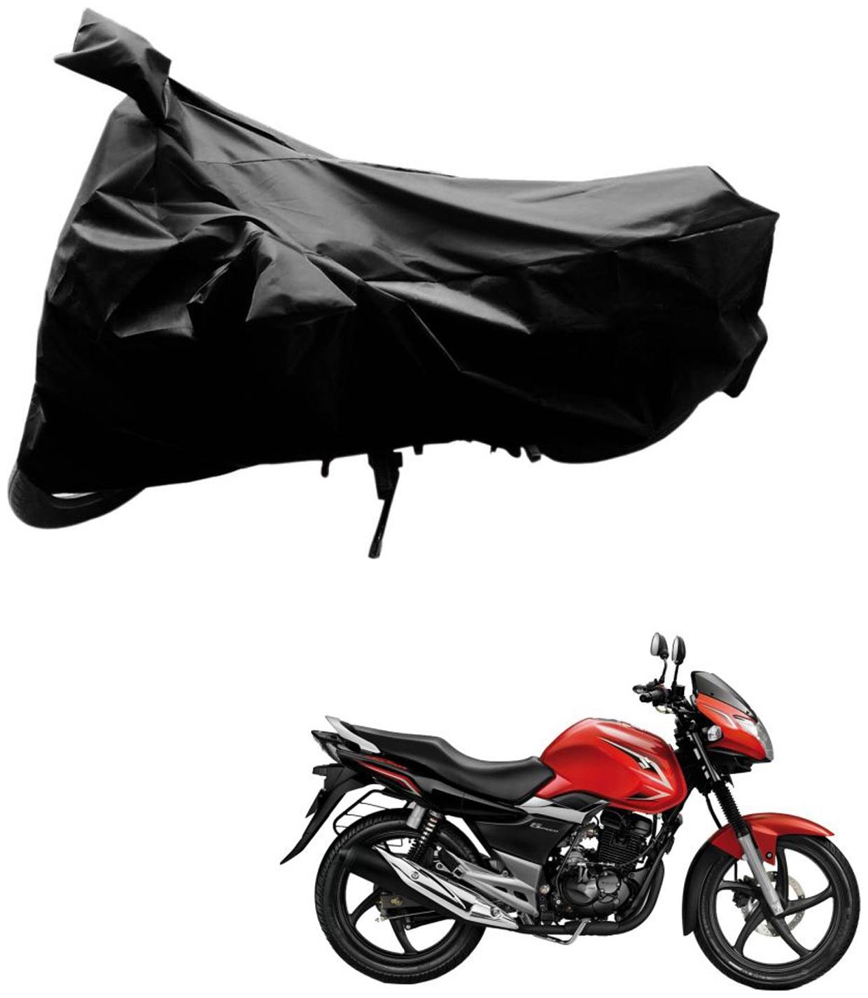 

AutoRetail Dust Proof Two Wheeler Polyster Cover for Suzuki GS 150R (Mirror Pocket Black Color)