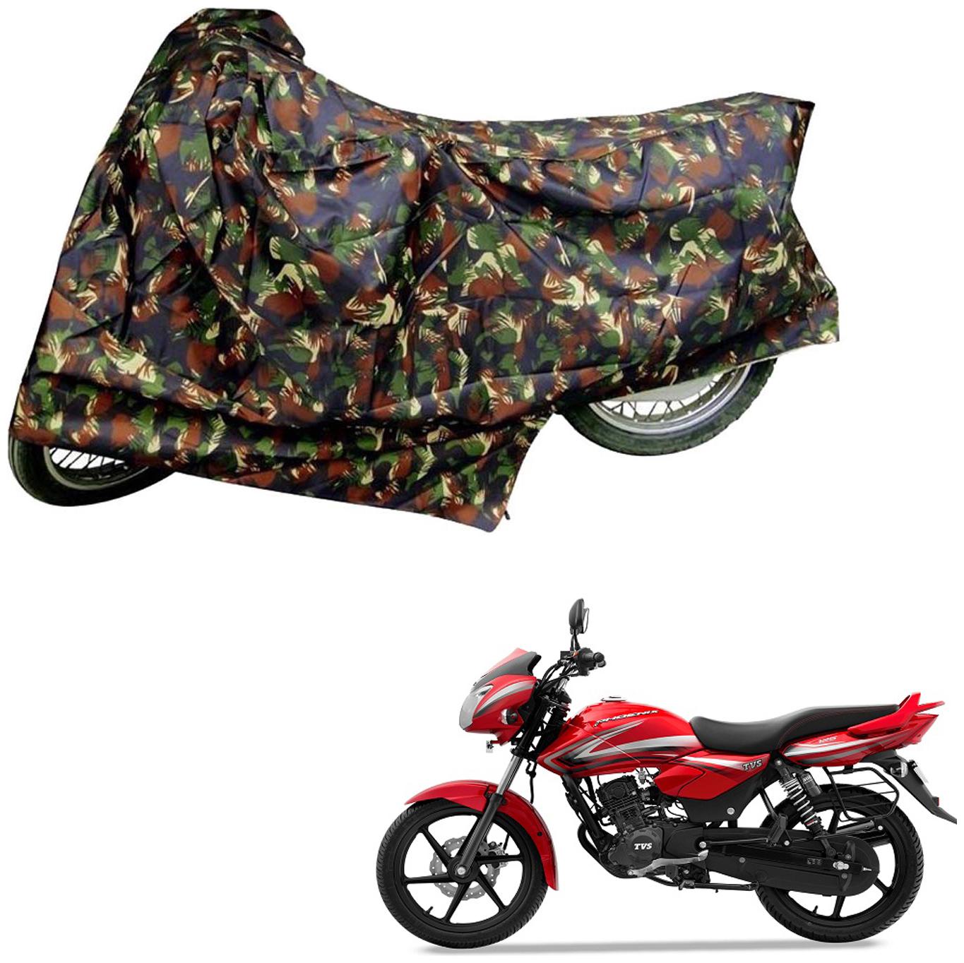 

AutoRetail Dust Proof Two Wheeler Polyster Cover for TVS Phoenix 125 (Mirror Pocket Multi Color)