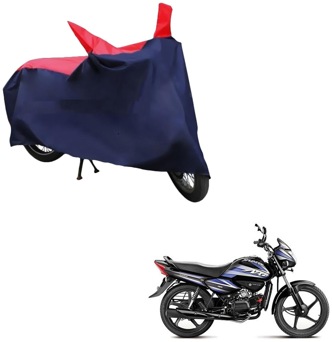 

AutoRetail Dust Proof Two Wheeler Polyster Cover for Hero Splendor NXG (Mirror Pocket Red and Blue Color)
