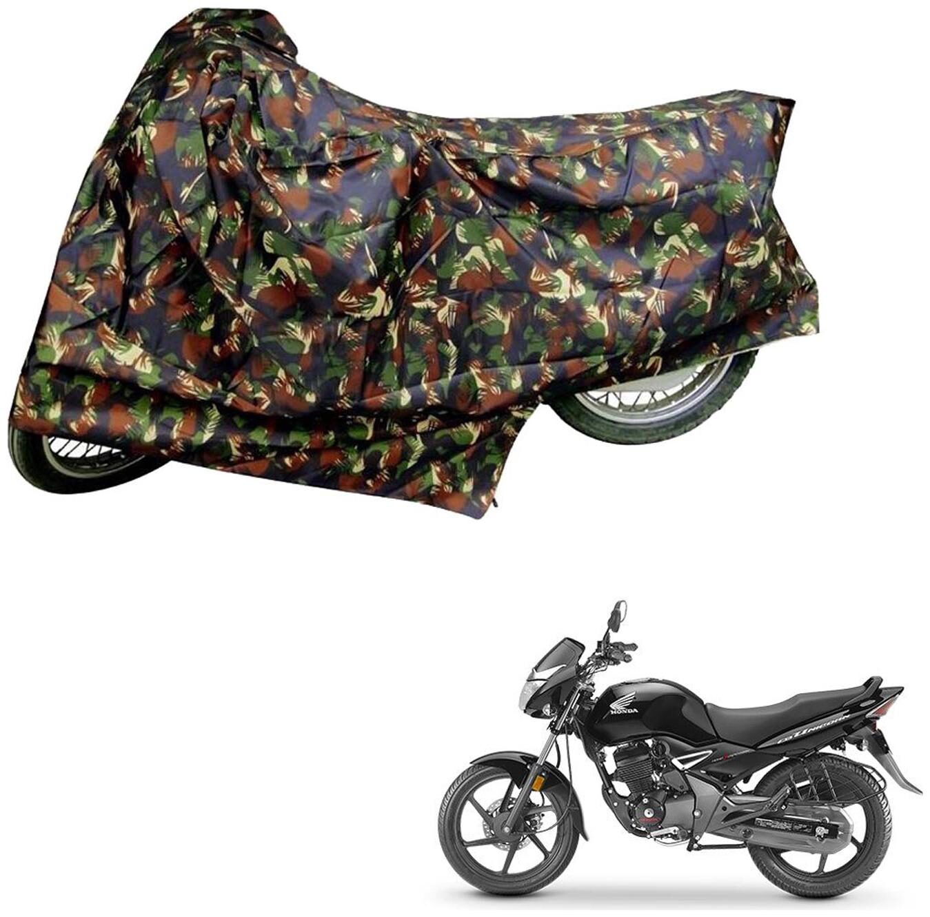 

AutoRetail Dust Proof Two Wheeler Polyster Cover for Honda CB Unicorn (Mirror Pocket Multi Color)