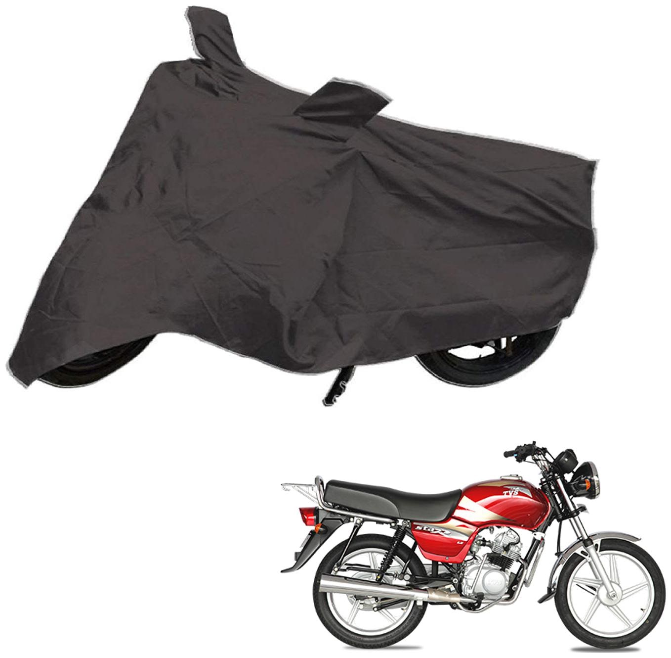 

AutoRetail Dust Proof Two Wheeler Polyster Cover for TVS Star Lx (Mirror Pocket Grey Color)