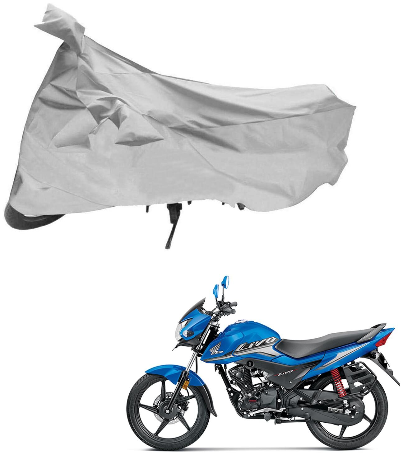 

AutoRetail Dust Proof Two Wheeler Polyster Cover for Honda Livo (Mirror Pocket Silver Color)