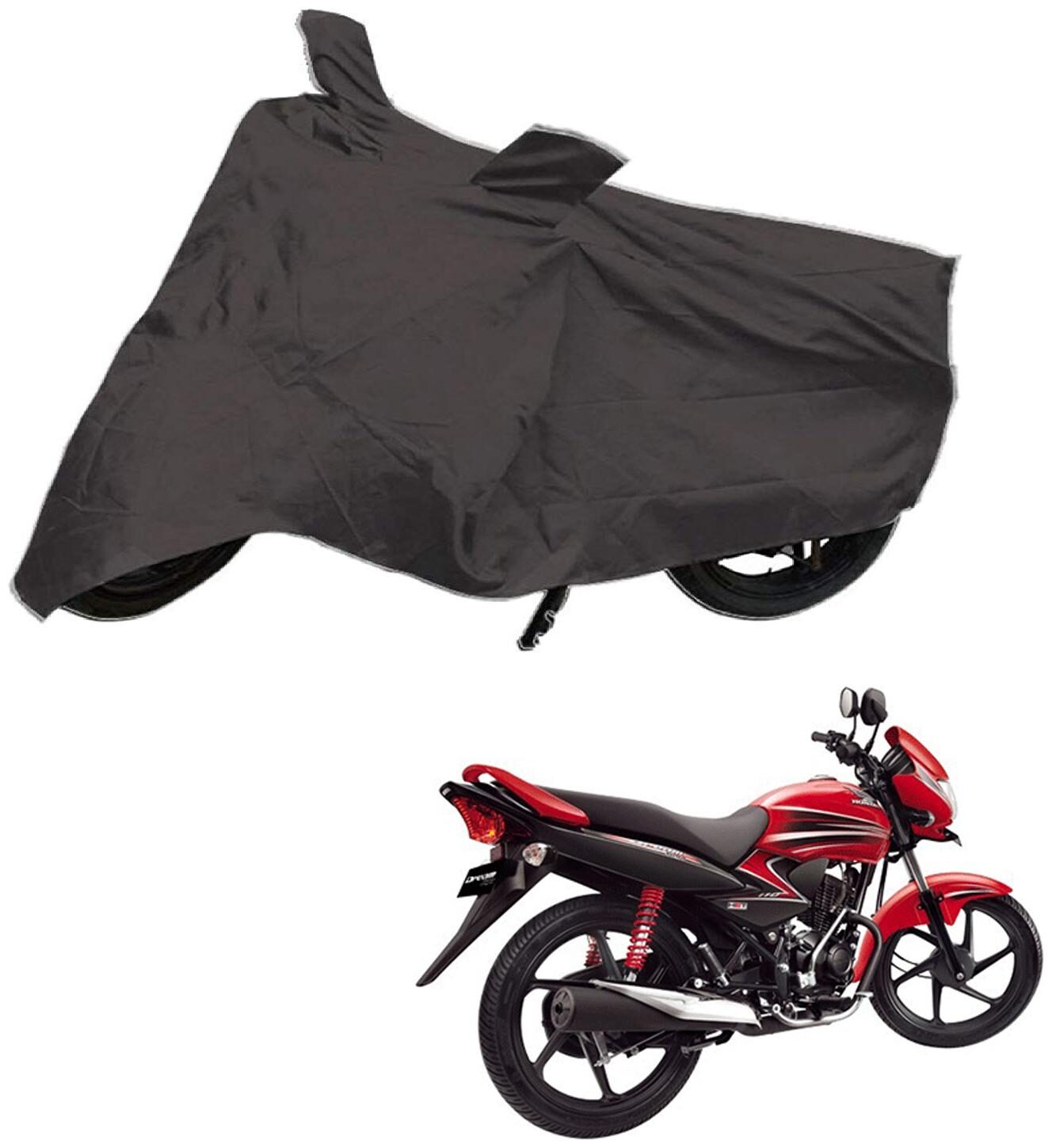 

AutoRetail Dust Proof Two Wheeler Polyster Cover for Honda Dream Yuga (Mirror Pocket Grey Color)