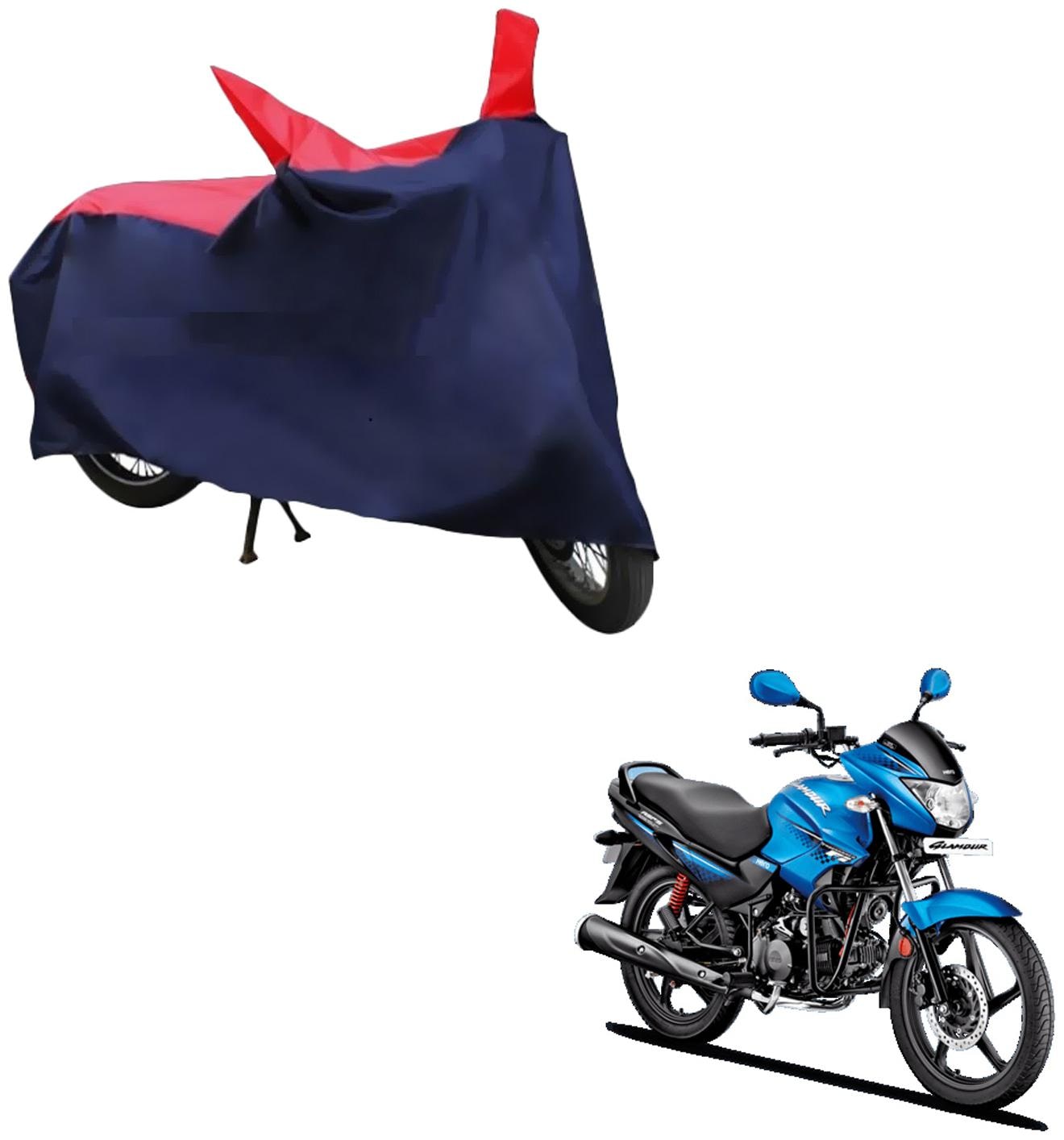 

AutoRetail Dust Proof Two Wheeler Polyster Cover for Hero Glamour Fi (Mirror Pocket Red and Blue Color)