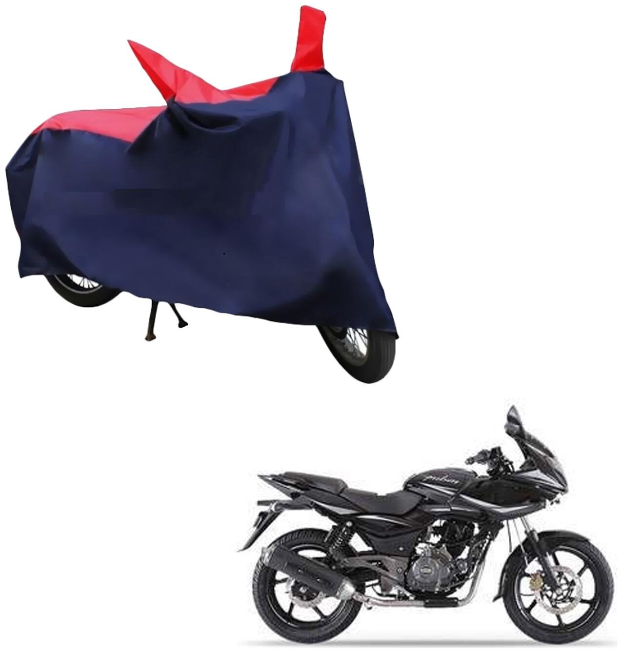 

AutoRetail Dust Proof Two Wheeler Polyster Cover for Bajaj Pulsar 200 NS (Mirror Pocket Red and Blue Color)