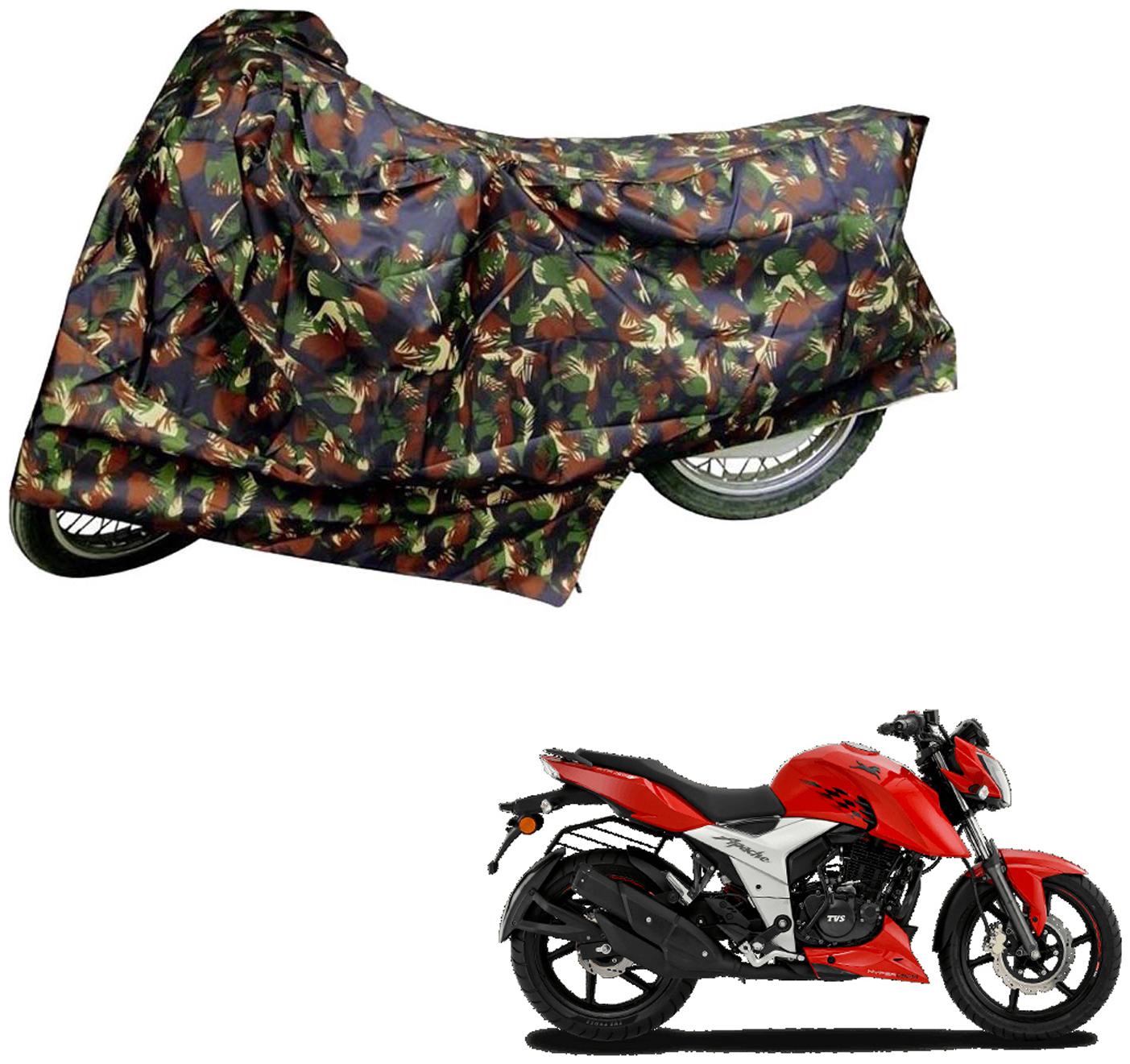 

AutoRetail Dust Proof Two Wheeler Polyster Cover for TVS Apache RTR 160 (Mirror Pocket Multi Color)