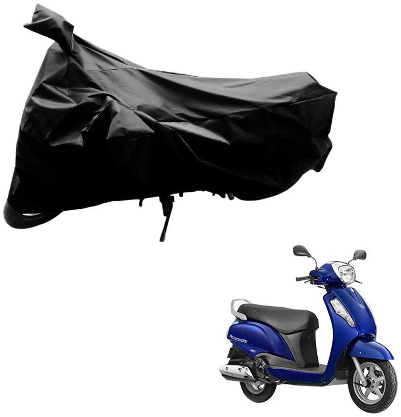 

AutoRetail Dust Proof Two Wheeler Polyster Cover for Suzuki Access (Mirror Pocket Black Color)
