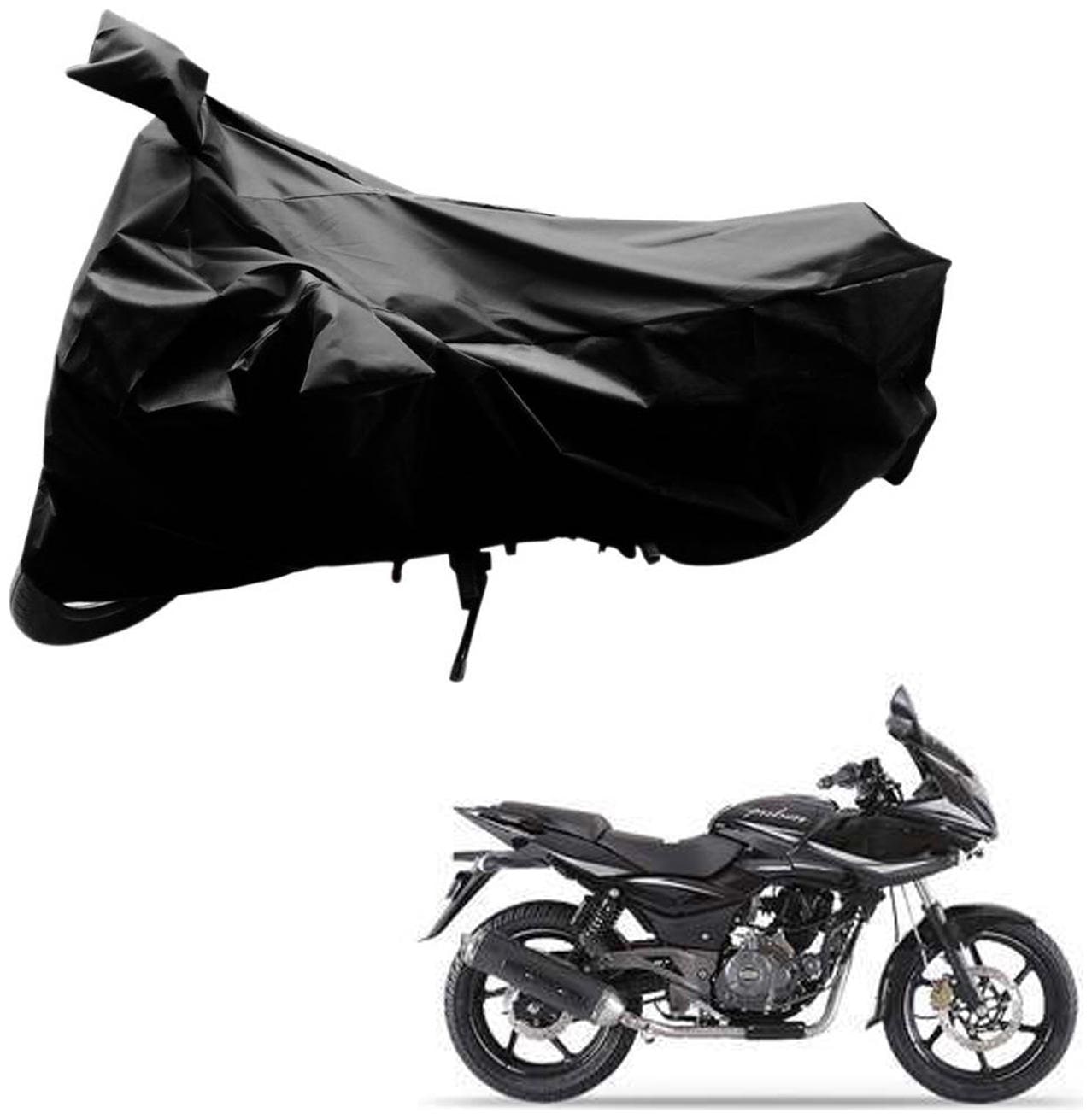 

AutoRetail Dust Proof Two Wheeler Polyster Cover for Bajaj Pulsar 200 NS (Mirror Pocket Black Color)