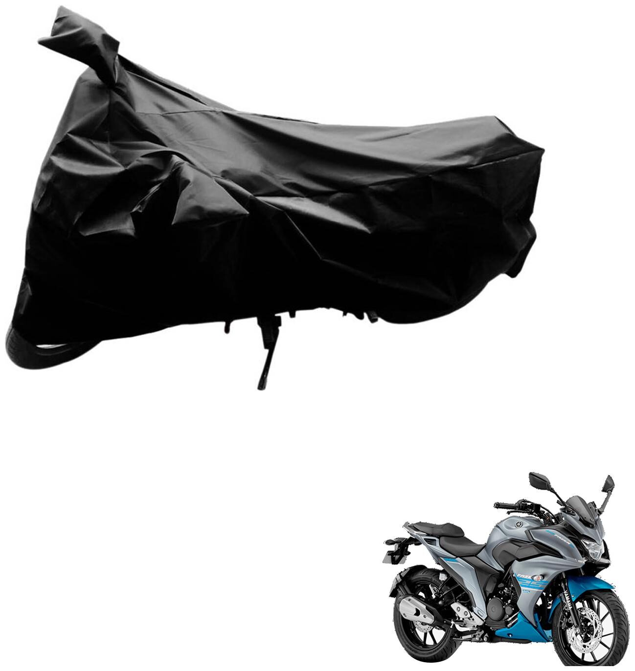 

AutoRetail Dust Proof Two Wheeler Polyster Cover for Yamaha Fazer (Mirror Pocket Black Color)