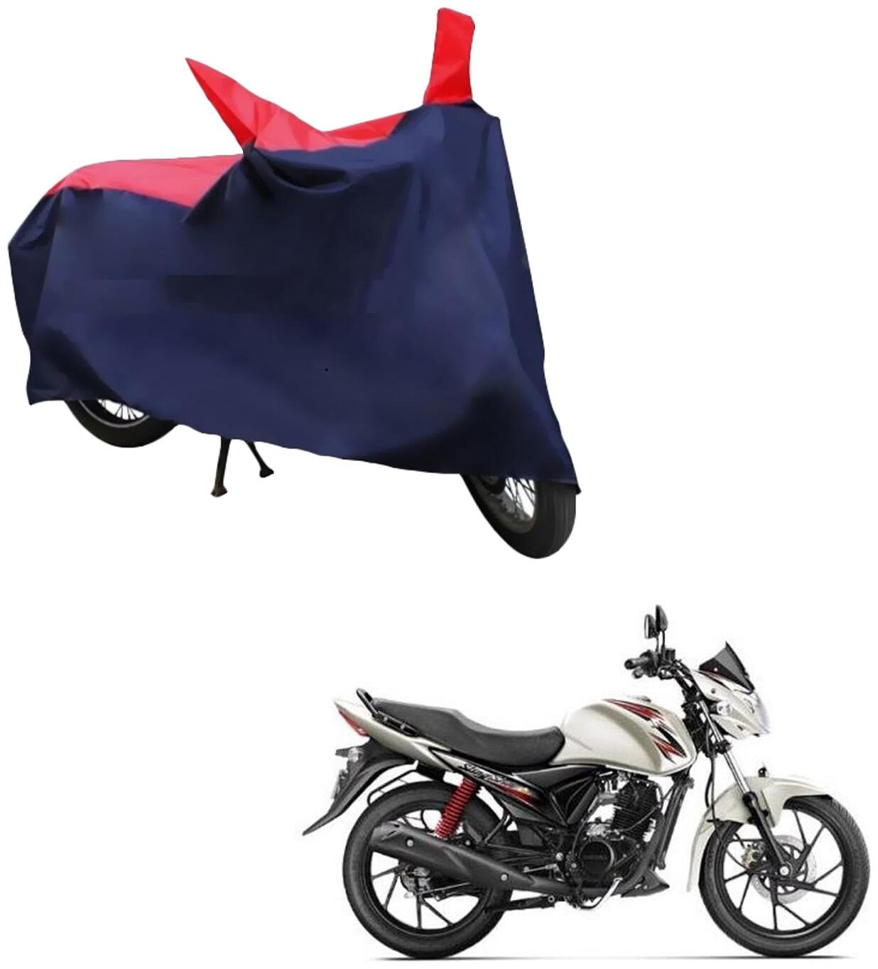 

AutoRetail Dust Proof Two Wheeler Polyster Cover for Suzuki Slingshot Plus (Mirror Pocket Red and Blue Color)