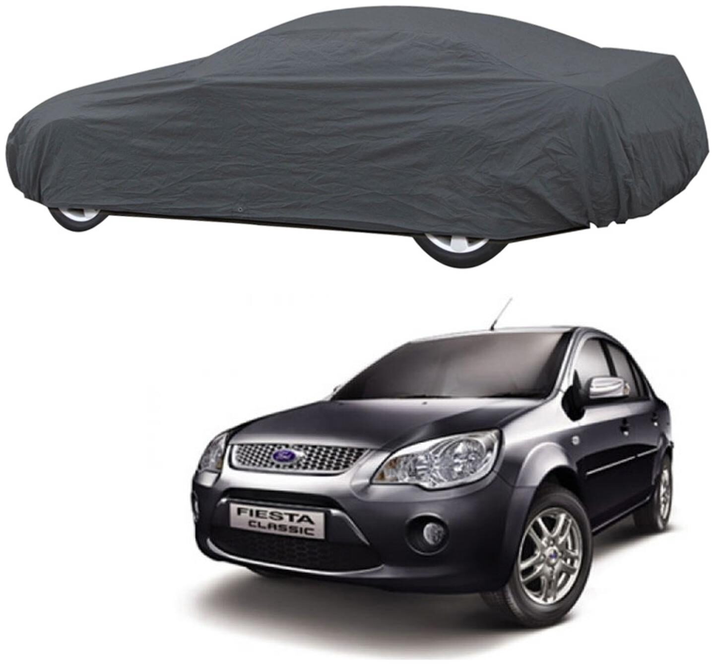 

AutoRetail Ford FIESTA Grey Car Body Cover for 2016 Model (Triple Stiched without Mirror Pocket)