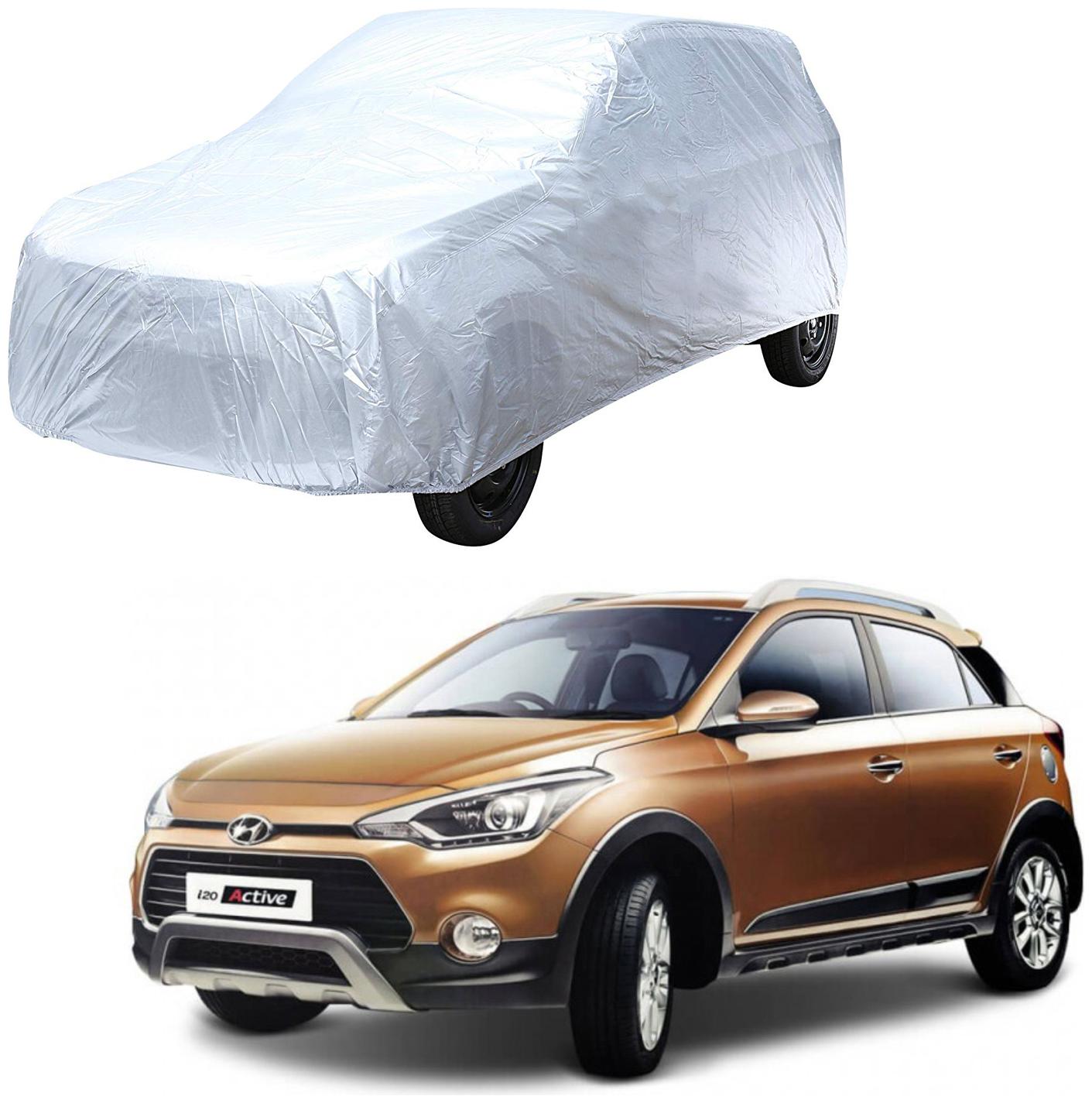 

AutoRetail Hyundai i20 Active Silver Matty Car Body Cover for 2018 Model (Triple Stiched without Mirror Pocket)