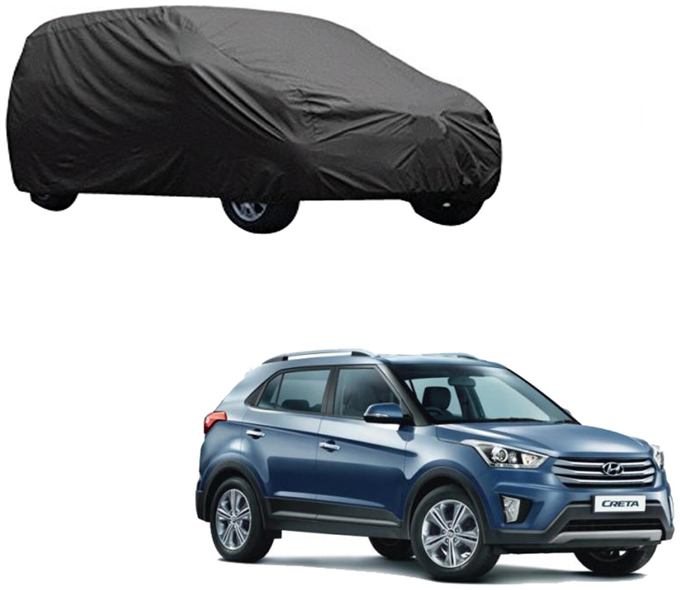 

AutoRetail Hyundai CRETA Grey Car Body Cover for 2017 Model (Triple Stiched without Mirror Pocket)