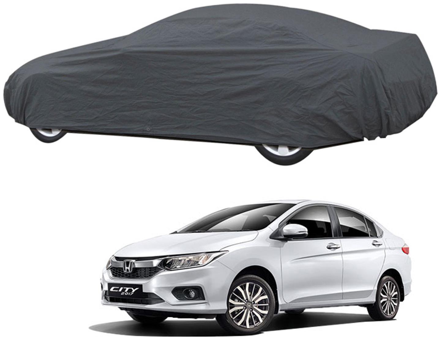 

AutoRetail Honda City ZX Grey Car Body Cover for 2019 Model (Triple Stiched without Mirror Pocket)