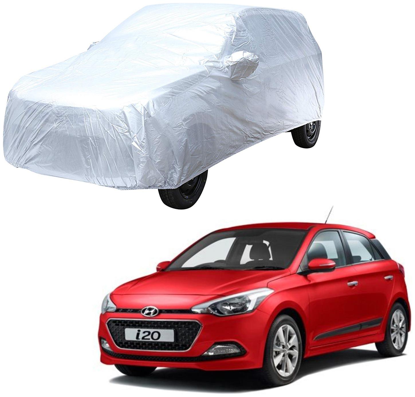 

AutoRetail Hyundai i20 Silver Matty Car Body Cover for 2013 Model (Mirror Pocket Triple Stiched)