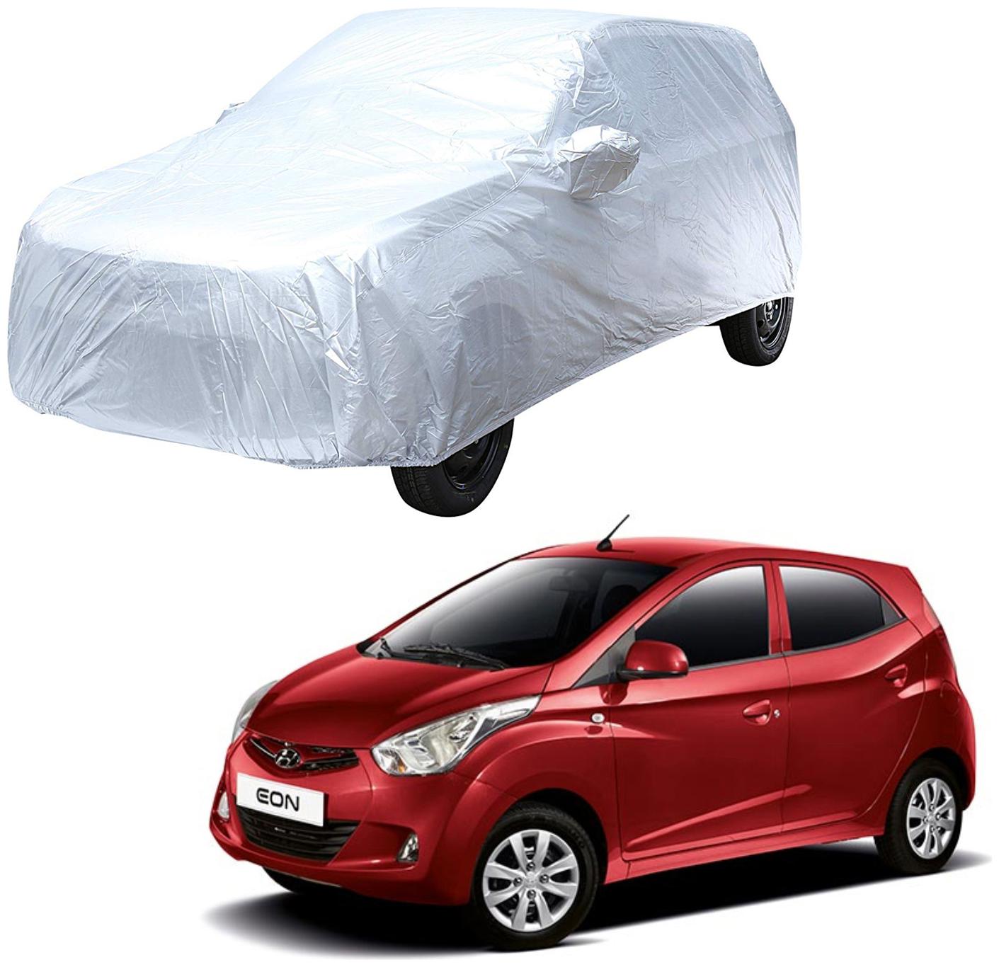

AutoRetail Hyundai Eon Silver Matty Car Body Cover for 2012 Model (Mirror Pocket Triple Stiched)