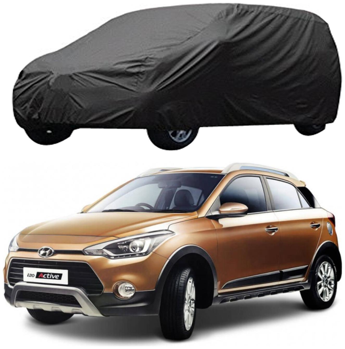 

AutoRetail Hyundai i20 Active Grey Car Body Cover for 2018 Model (Triple Stiched without Mirror Pocket)