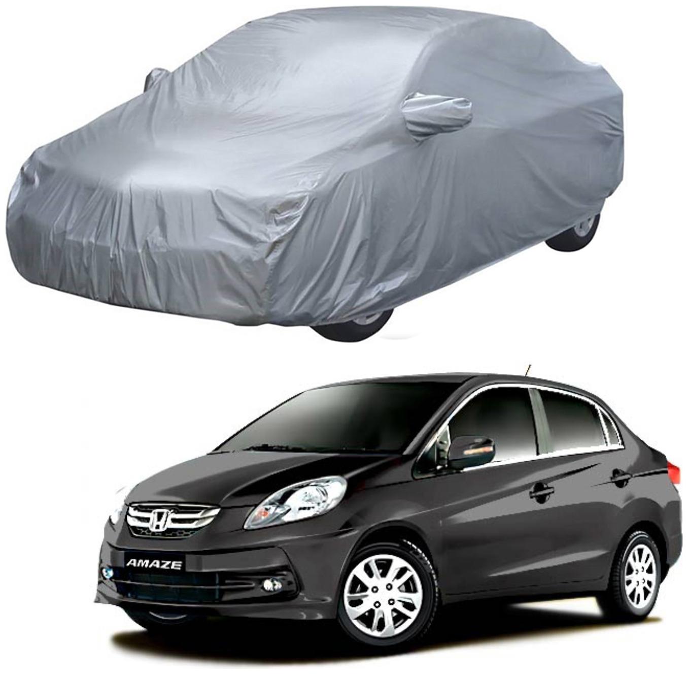

AutoRetail Honda Amaze Silver Matty Car Body Cover for 2017 Model (Mirror Pocket Triple Stiched)