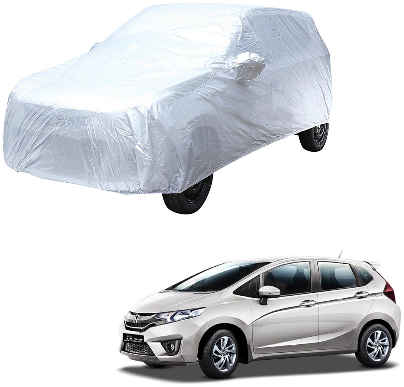 

AutoRetail Honda JAZZ Silver Matty Car Body Cover for 2018 Model (Mirror Pocket Triple Stiched)