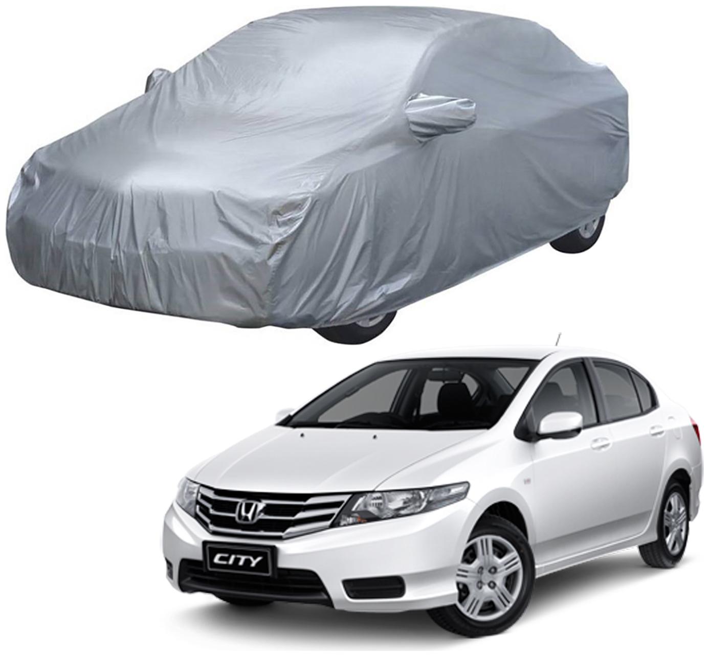 

AutoRetail Honda City Silver Matty Car Body Cover For 2008 Model (Mirror Pocket Triple Stiched)