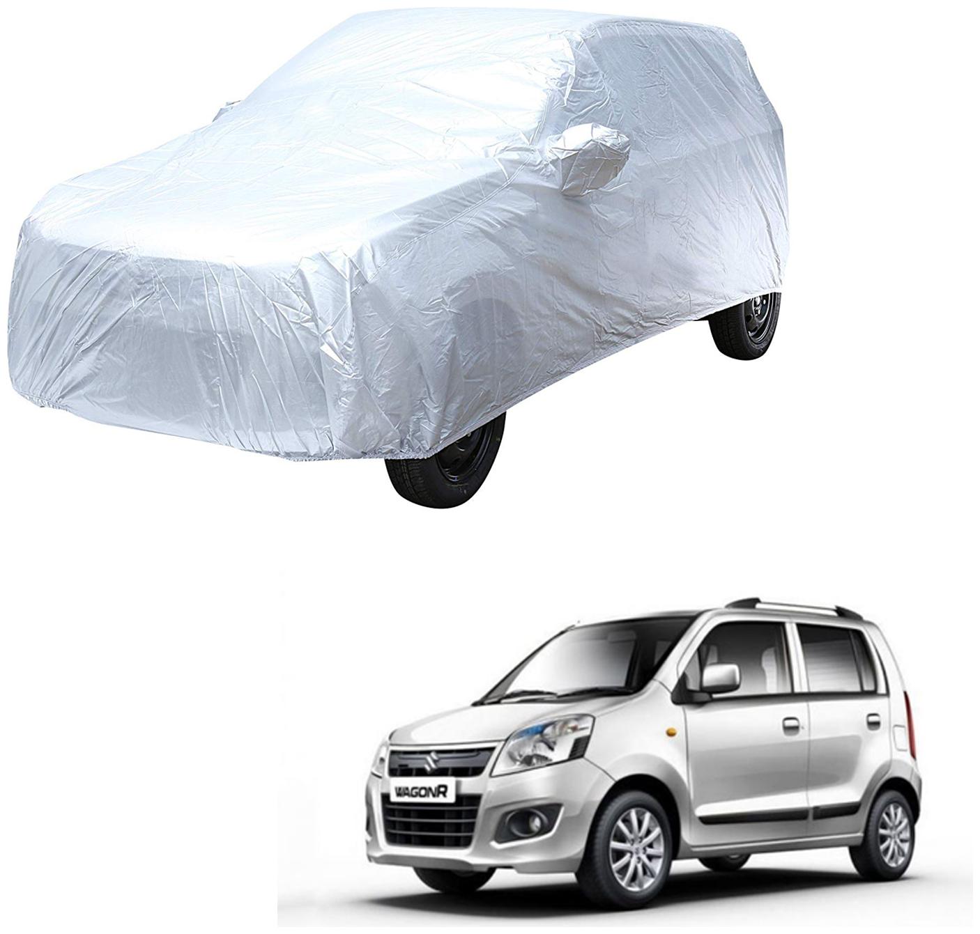 

AutoRetail Maruti Suzuki WagonR Silver Matty Car Body Cover for 2018 Model (Mirror Pocket Triple Stiched)